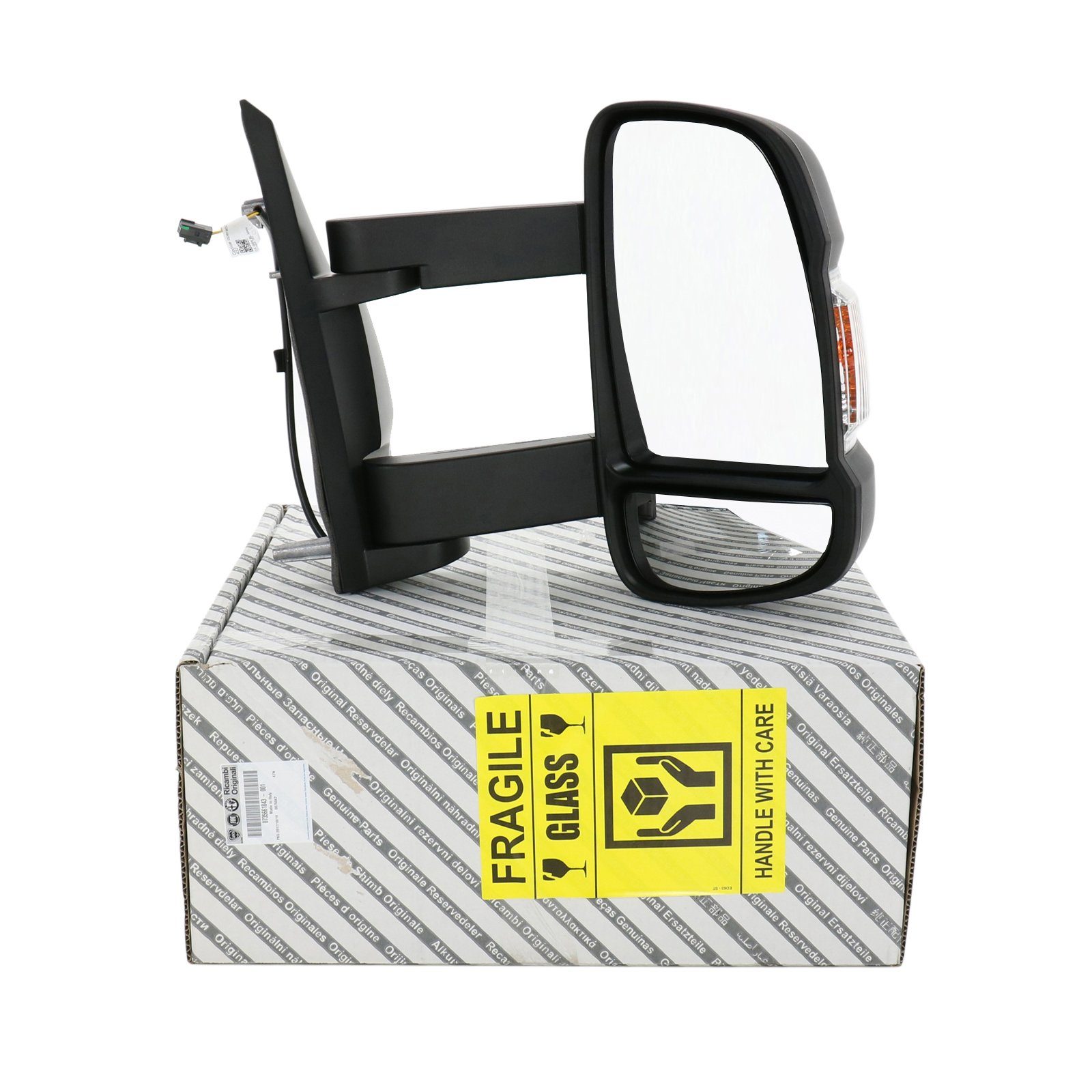 Augustin Group Autospiegel Außenspiegel rechts manuell langer Spiegelarm 735620708 (Manuell einklappbar, 1-St., Mit Blinklicht), Passend für Fiat Ducato 250