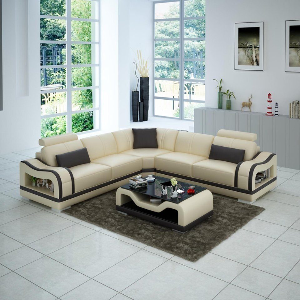 Modern Ecksofa, Sofa Design JVmoebel Couch Wohnlandschaft Eck Ecksofa Ledersofa