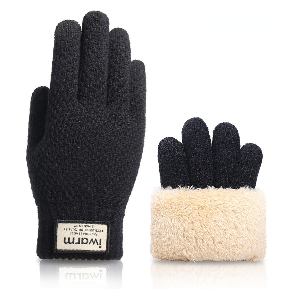 Blusmart Strickhandschuhe Strickhandschuhe für den Winter mit Touchscreen (Doppel-schicht Warme, Einheitsgröße, Unisex) Für Radtouren im Freien, warme Strickhandschuhe