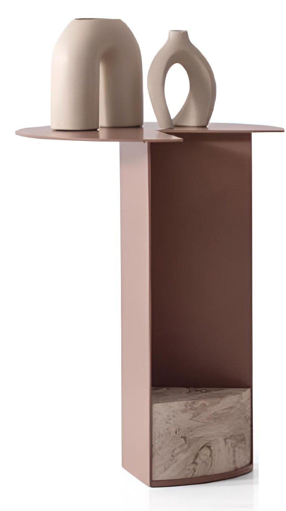 JVmoebel Beistelltisch JVMoebel Kaffeetisch aus poliertem Metall in Beige (1-St), Made in Europa