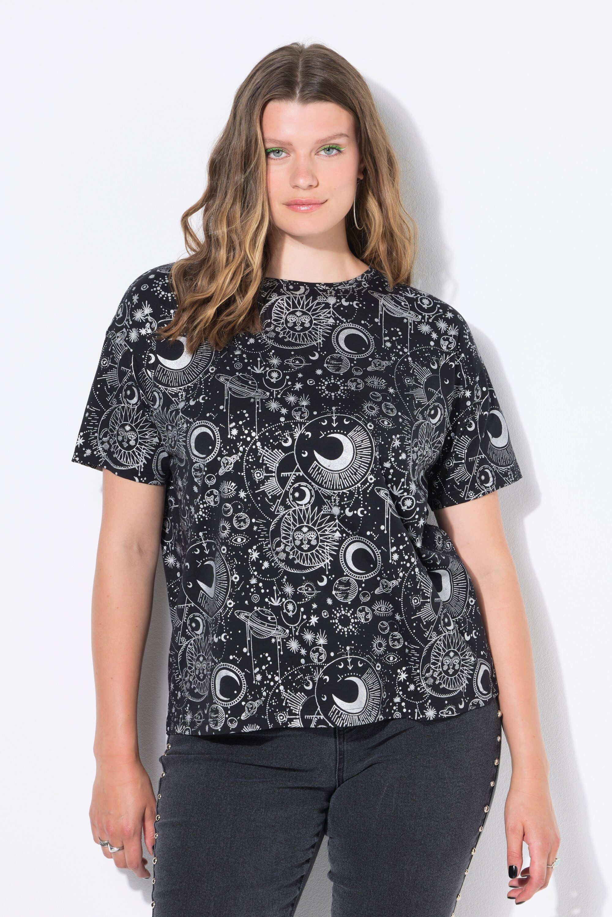 Studio Untold T-Shirt T-Shirt Oversize Shape Sternen-Print günstig online kaufen