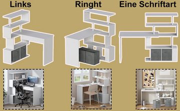 TWSOUL Eckschreibtisch Eckschreibtisch, Drehbarer Computertisch mit Ablage