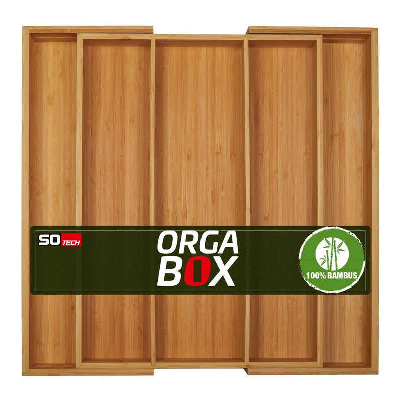 SO-TECH® Besteckeinsatz ORGA-BOX® III Universal Bambus Besteckeinsatz, Der gesamte Einsatz inkl. Boden ist aus Bambus gefertigt und geölt