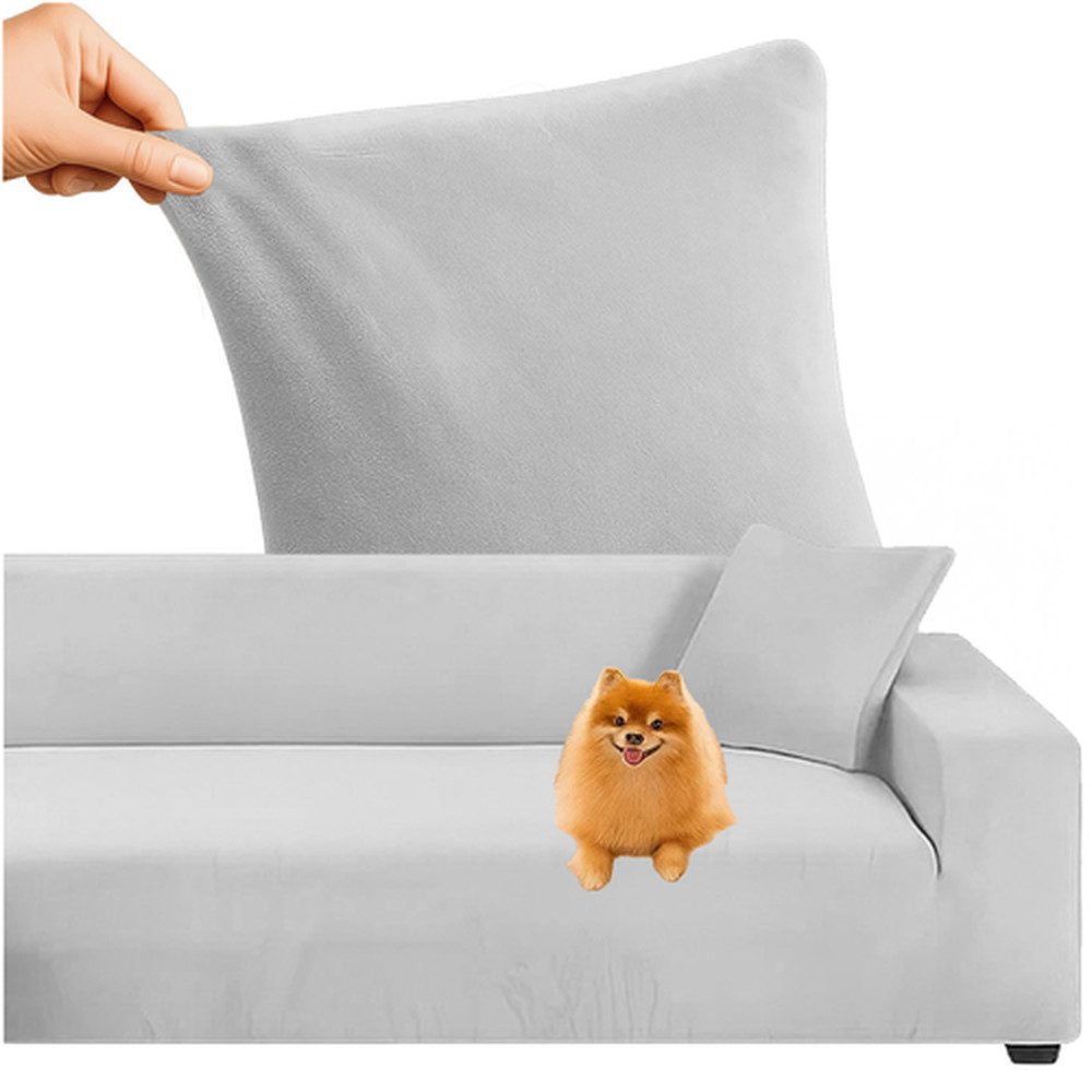 Ruhhy Ecksofahusse Sofaschoner Couchbezug Sofaüberwurf, elastisch, blickdicht, rutschfest, waschbar bei 30 °C