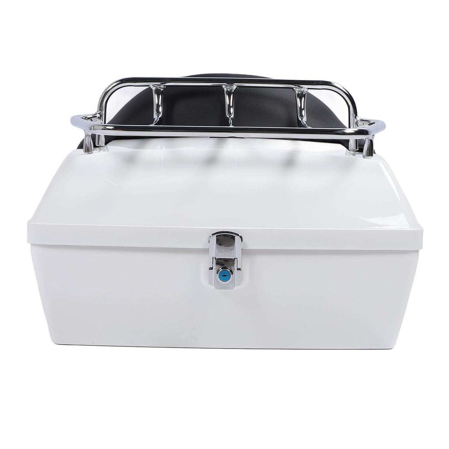 LuxusKollektion Hartschalen-Trolley Motorrad-Heckkoffer 48 L Weiß
