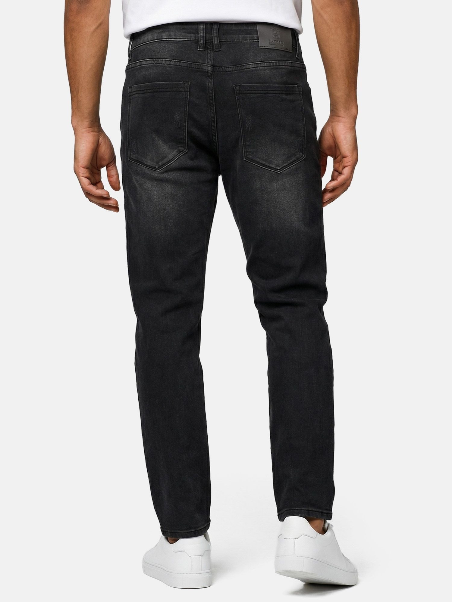 Tazzio Slim-fit-Jeans A110 Destroyed-Look mit Paint-Splatter-Effekt & Used-Waschung – Bild 3 von 5