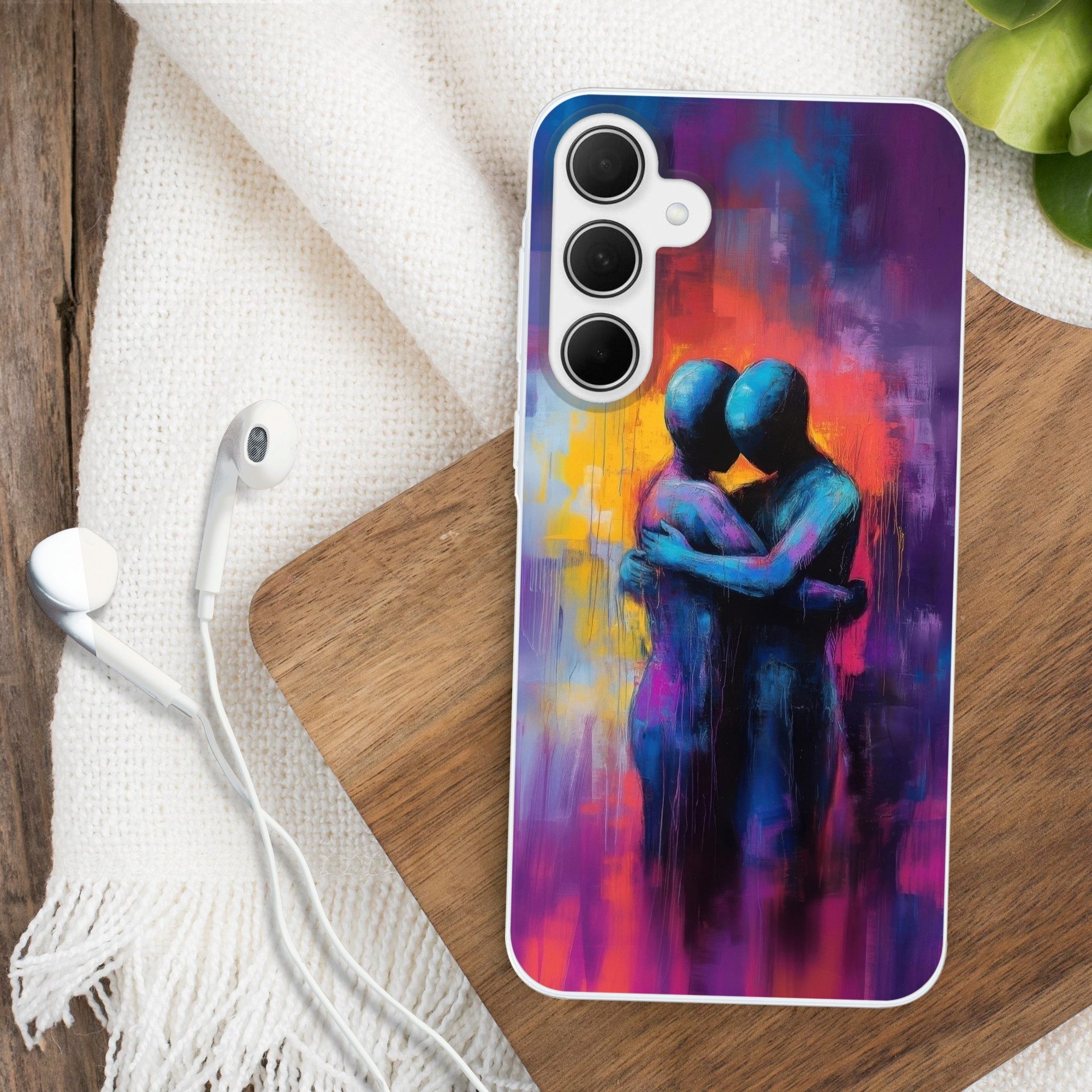MuchoWow Handyhülle für Samsung Galaxy A35 5G Umarmung - Körper - Lila, Smartphone-Bumper, Print, Handy Schutzhülle Dünn