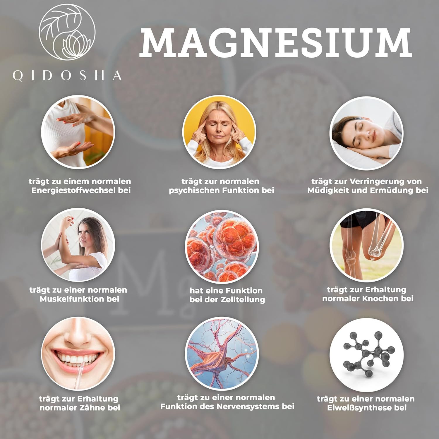 QIDOSHA Magnesium-Bisglycinat Kapseln, 300 Stk im Apothekerglas, organische Mg-Form als Magnesium-Glycinat, 300 mg elementares Mg je Tagesportion - in Deutschland hergestellt à 300 St., 180 g
