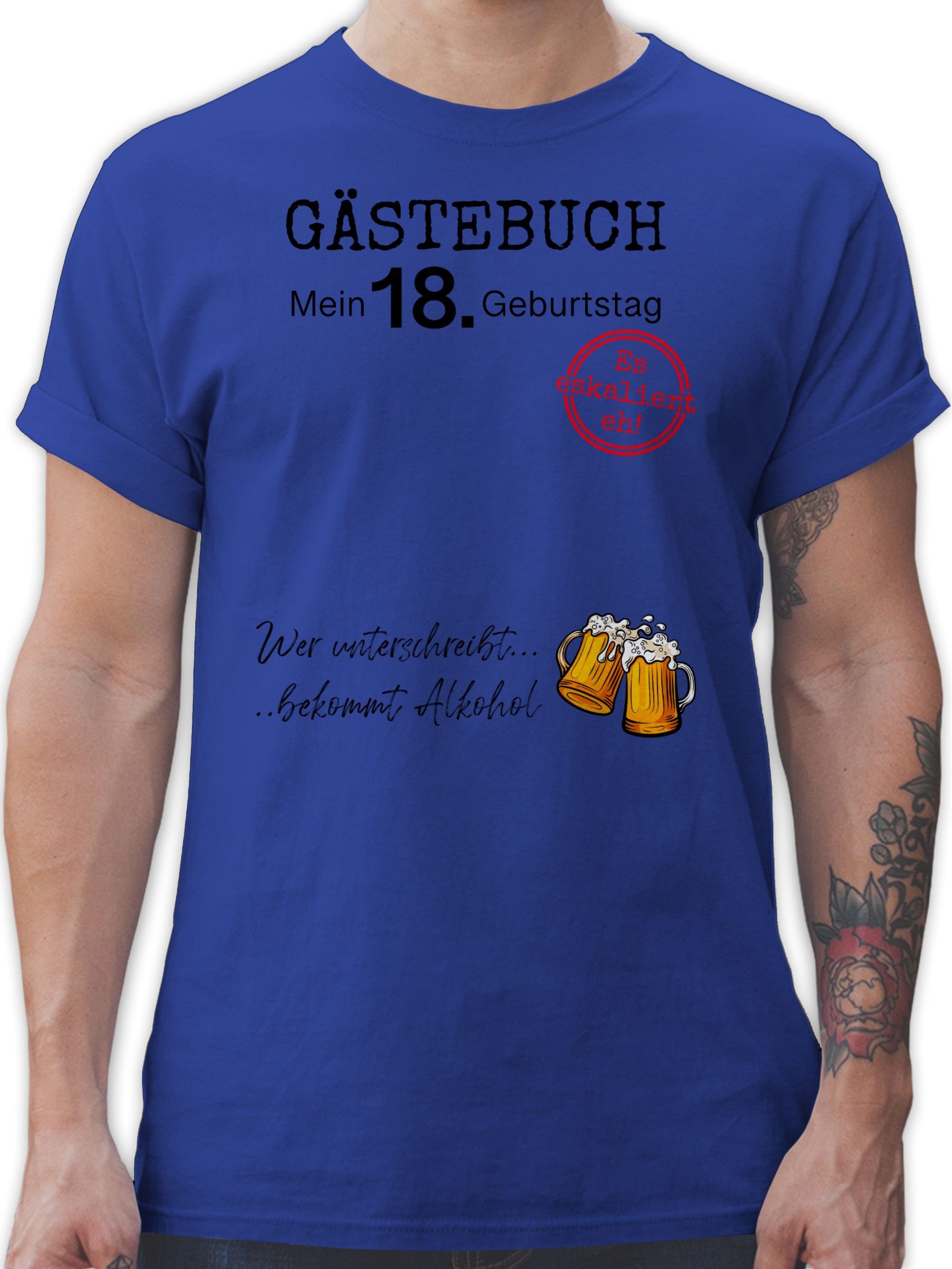 kaufe das Original Shirtracer T-Shirt Royalblau 18. 18. 3 Geburtstag Gästebuch Geburtstag