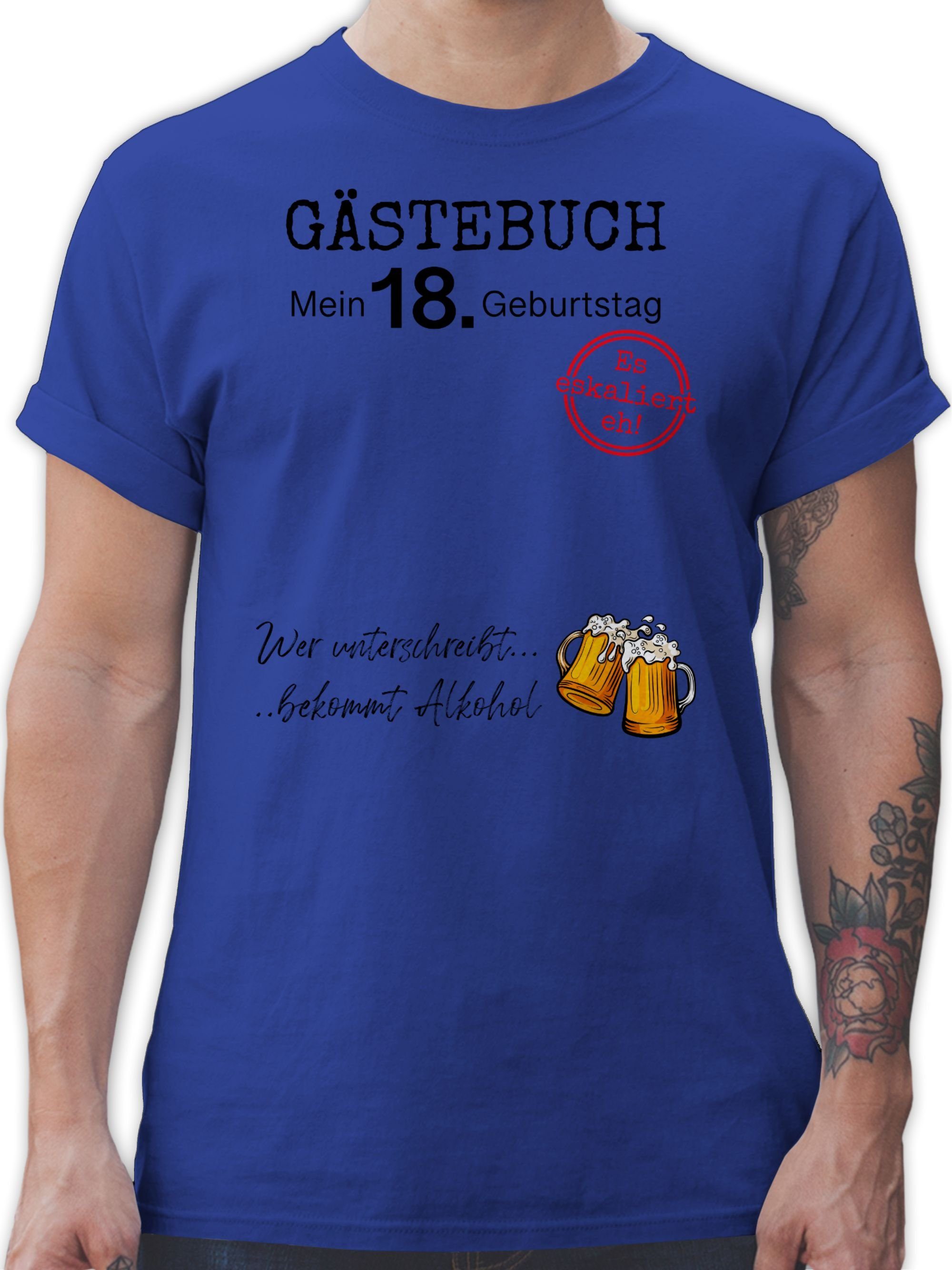 Shirtracer T-Shirt Gästebuch 18. Geburtstag 18. günstig online kaufen