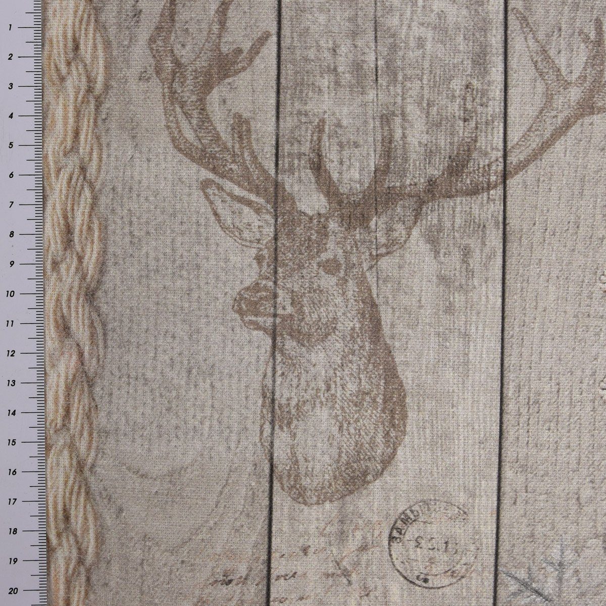 SCHÖNER LEBEN. Tischdecke SCHÖNER LEBEN. Tischdecke Holz Latten Hirschkopf natur braun, handmade