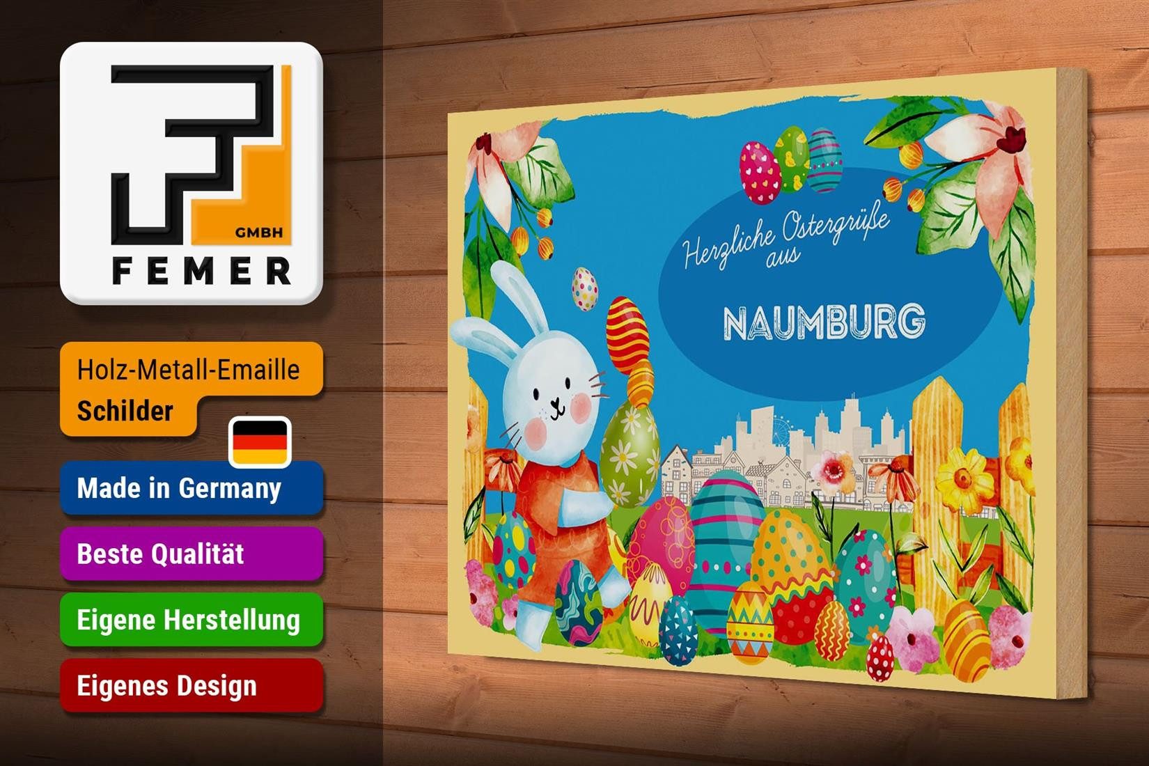 Femer GmbH Holzbild Ostern Ostergrüße 30x20cm NAUMBURG Deko, Feste und Feiertage (1 St), Glatte Holzfaserplatte (MDF), vorn beschichtet