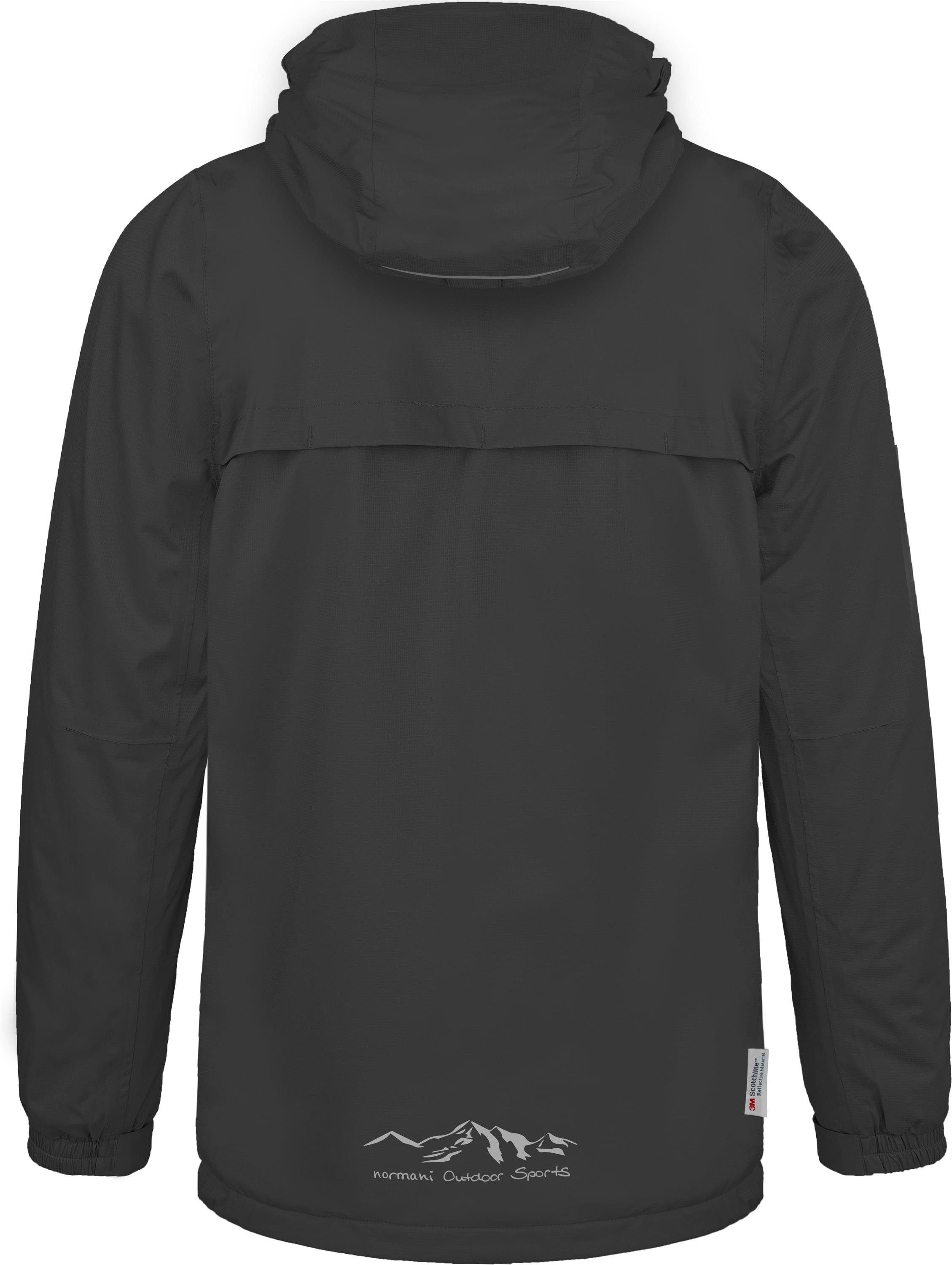 normani Regenjacke Kinder Regenjacke mit Fleecefutter Taunton Wasserdichte Softshelljacke mit Kapuze und Reflektoren