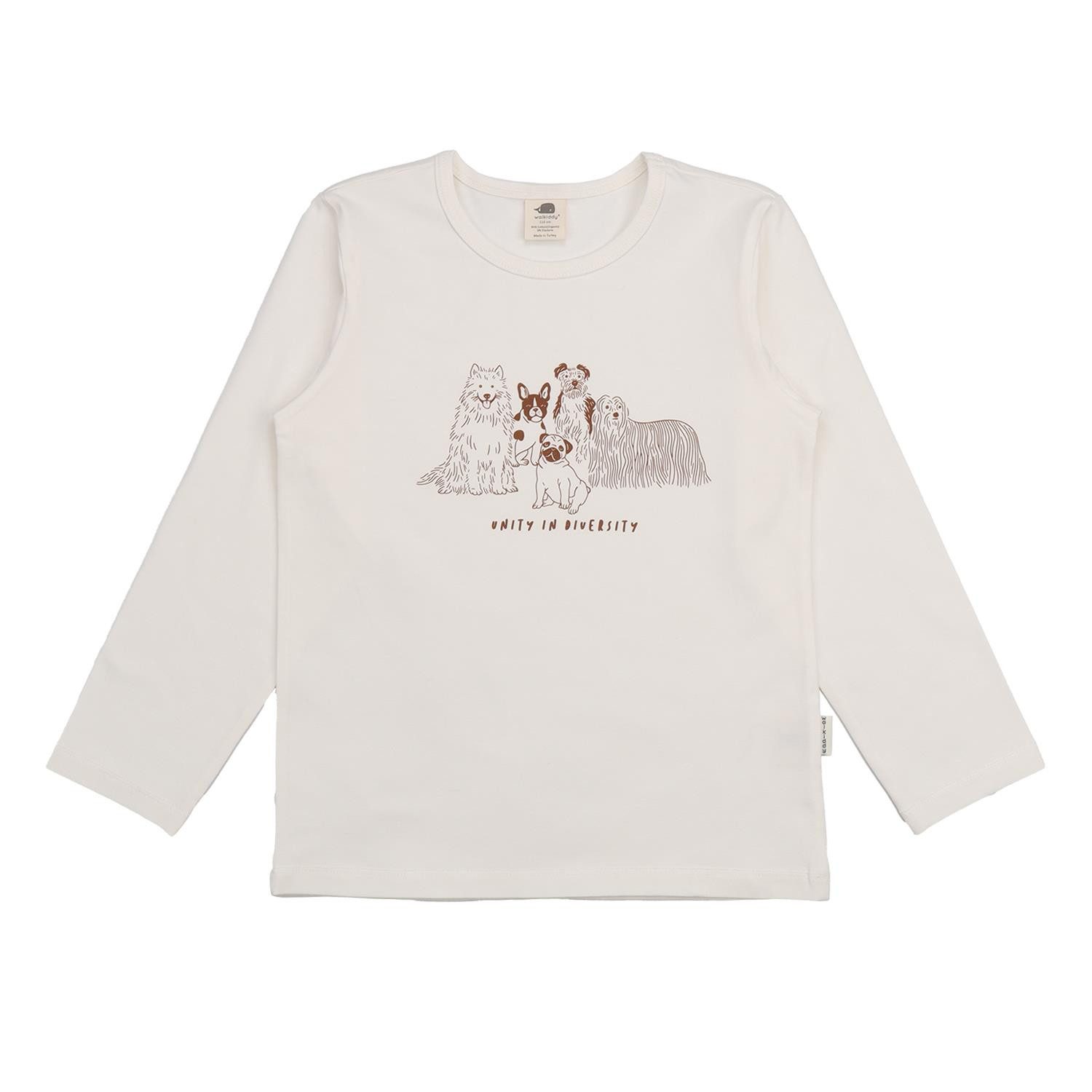 Langarmshirt Walkiddy mit Hundemotiv aus Bio Baumwolle