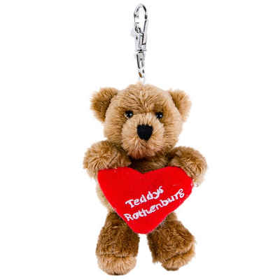 Teddys Rothenburg Kuscheltier Schlüsselanhänger Teddybär mit Herz 10 cm Kuscheltier klein, kuschelweicher Plüsch