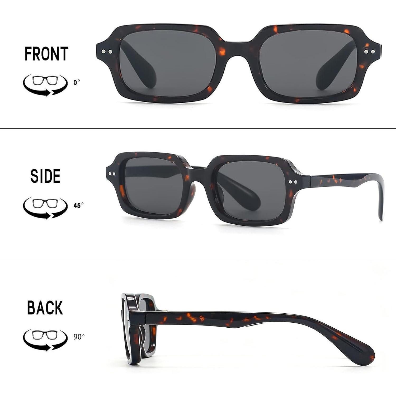 LuxusKollektion Retrosonnenbrille Sonnenbrille Herren Damen Eckig Retro Schildpatt-schwarz 50 Millimeter