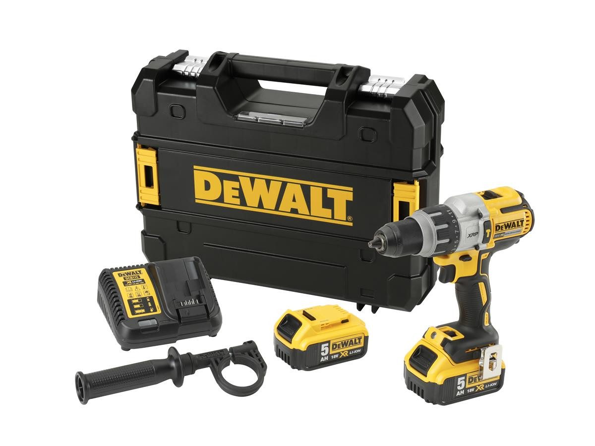 DeWalt Akku-Schlagbohrschrauber (BL) 18 V / 5 Ah, max. 2000 U/min, (Set), inkl. 2 Akkus und Ladegerät, in T STAK-Box