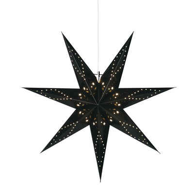 STAR TRADING LED Stern Papierstern Leuchtstern Faltstern 7-zackig hängend 100cm Kabel schwarz