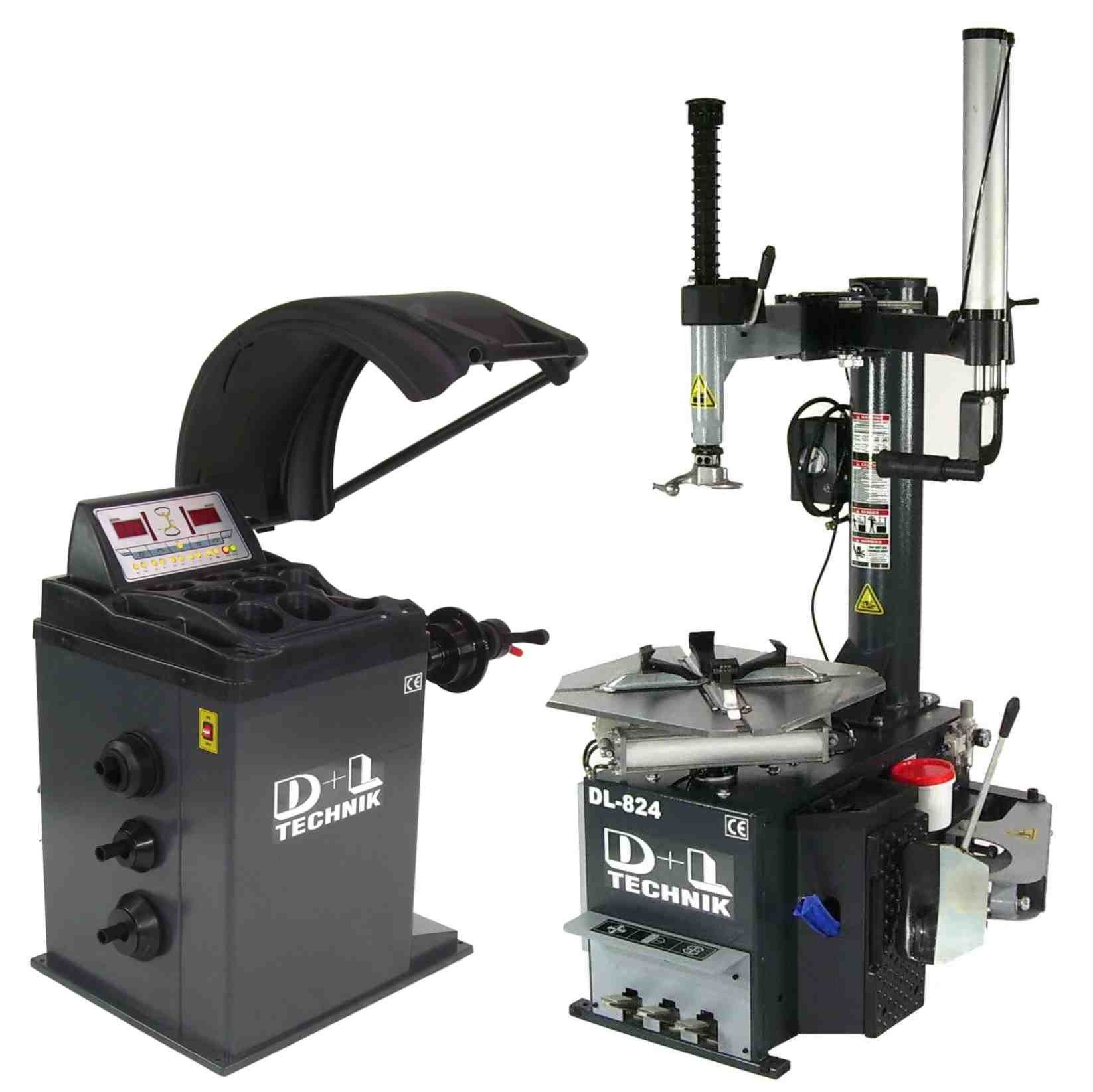 Apex Reifenmontagemaschine Reifenmontiermaschine 24" inkl. Hilfsmontagearm + Reifenwuchtmaschine, 1-tlg.