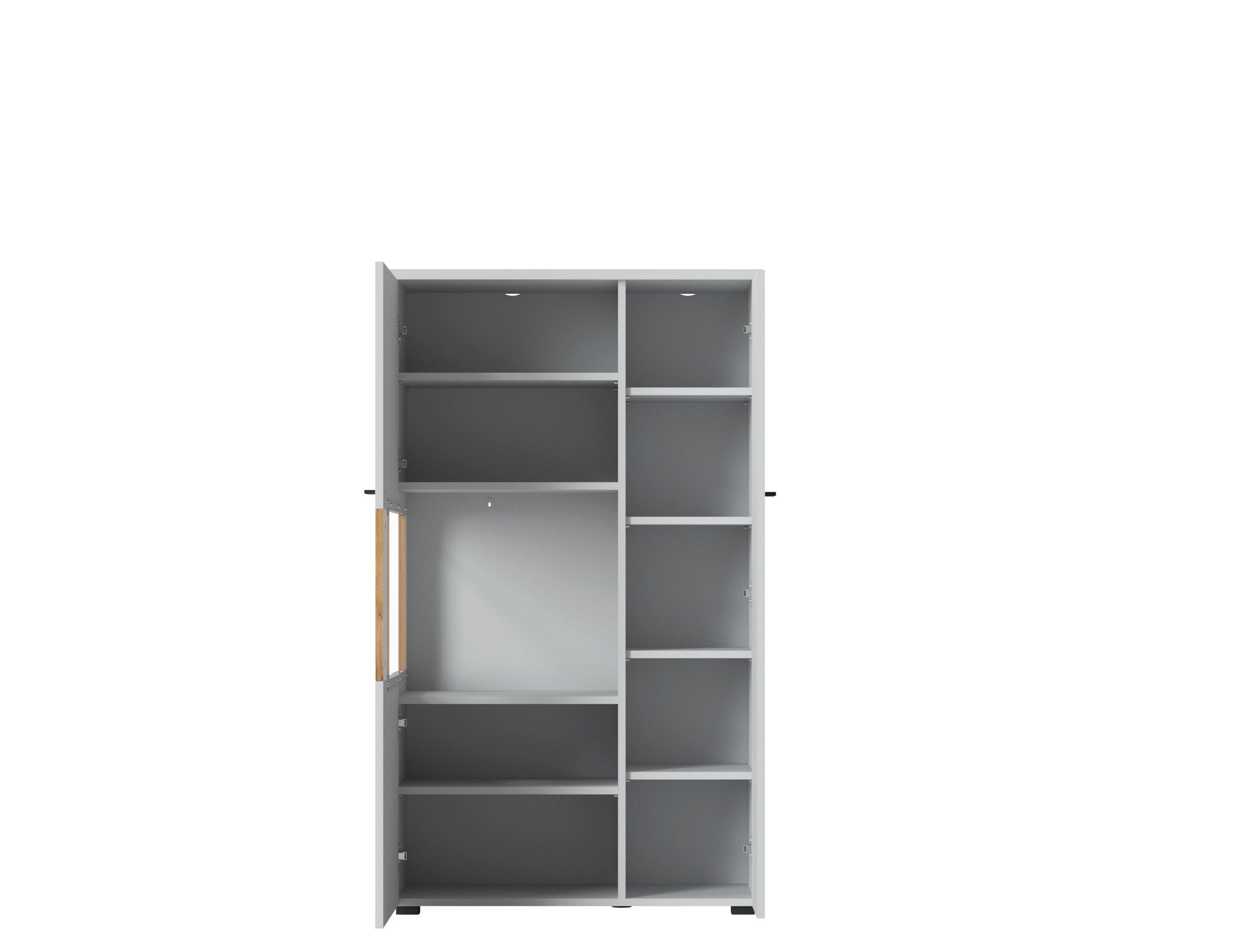 freiraum Stauraumvitrine ALVERNO 2 Türen, in Asche/Coast Evoke Eiche Lamelle-Dekor - 80x139x40 (BxHxT)