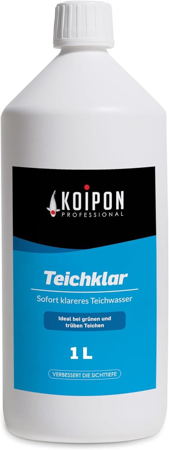 KOIPON Teichpflege KOIPON Teichklar Teichklärer gegen Schwebealgen & trübes Wasser, Wasserklärung, Schwebealgen entfernen, pH-Wert stabil, Made in Germany