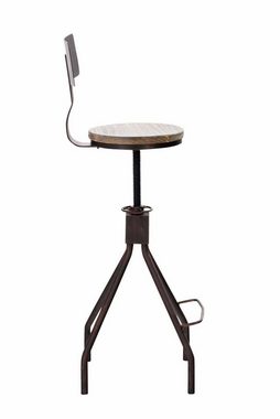 TPFLiving Barhocker Elcom mit angenehmer Fußstütze (Barstuhl Hocker für Theke & Küche), 4-Fuß Gestell Metall Bronze - Sitzfläche: Holz
