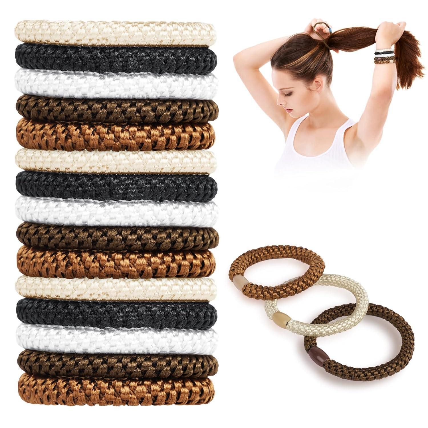 Haargummi 15 Stück Elastische Haargummis Zopfgummi Pferdeschwanz Halter Set