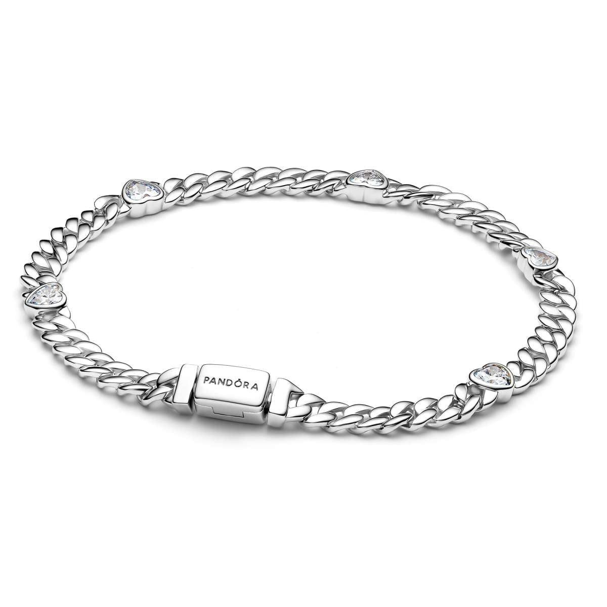 Pandora Silberarmband 594226C01, für Damen Zirkonia Herz