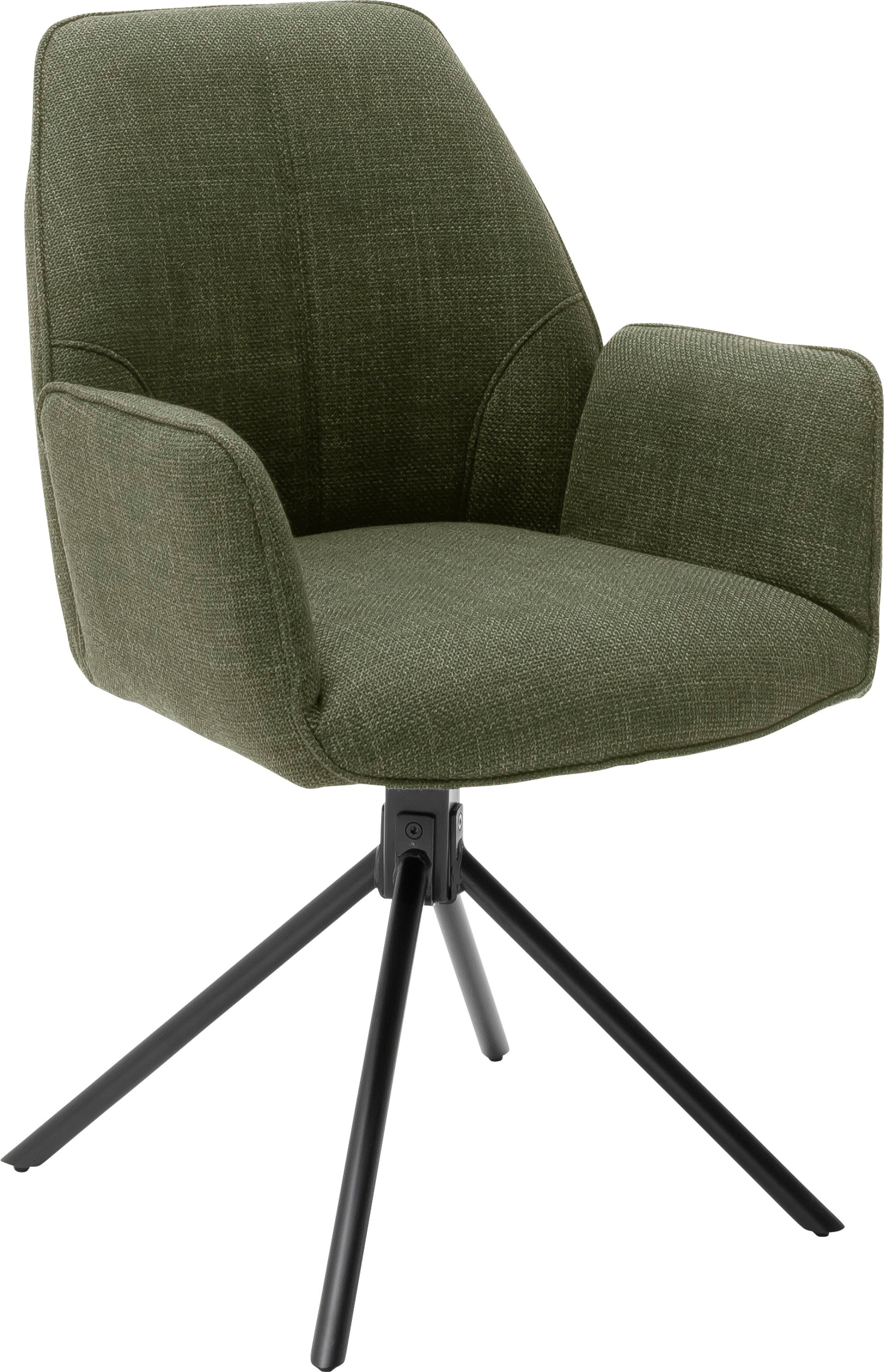 MCA furniture 4-Fußstuhl Pemba (Set, bis | 2 2er-Set, mit Olive kg belastbar Stuhl Olive Nivellierung, St), 180°drehabr 120