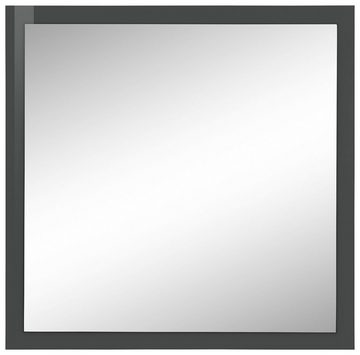 möbelando Wandspiegel Magione, Moderner Spiegel, Trägerplatte aus Spanplatte in Anthrazit Hochglanz. Breite 60 cm, Höhe 60 cm, Tiefe 2 cm