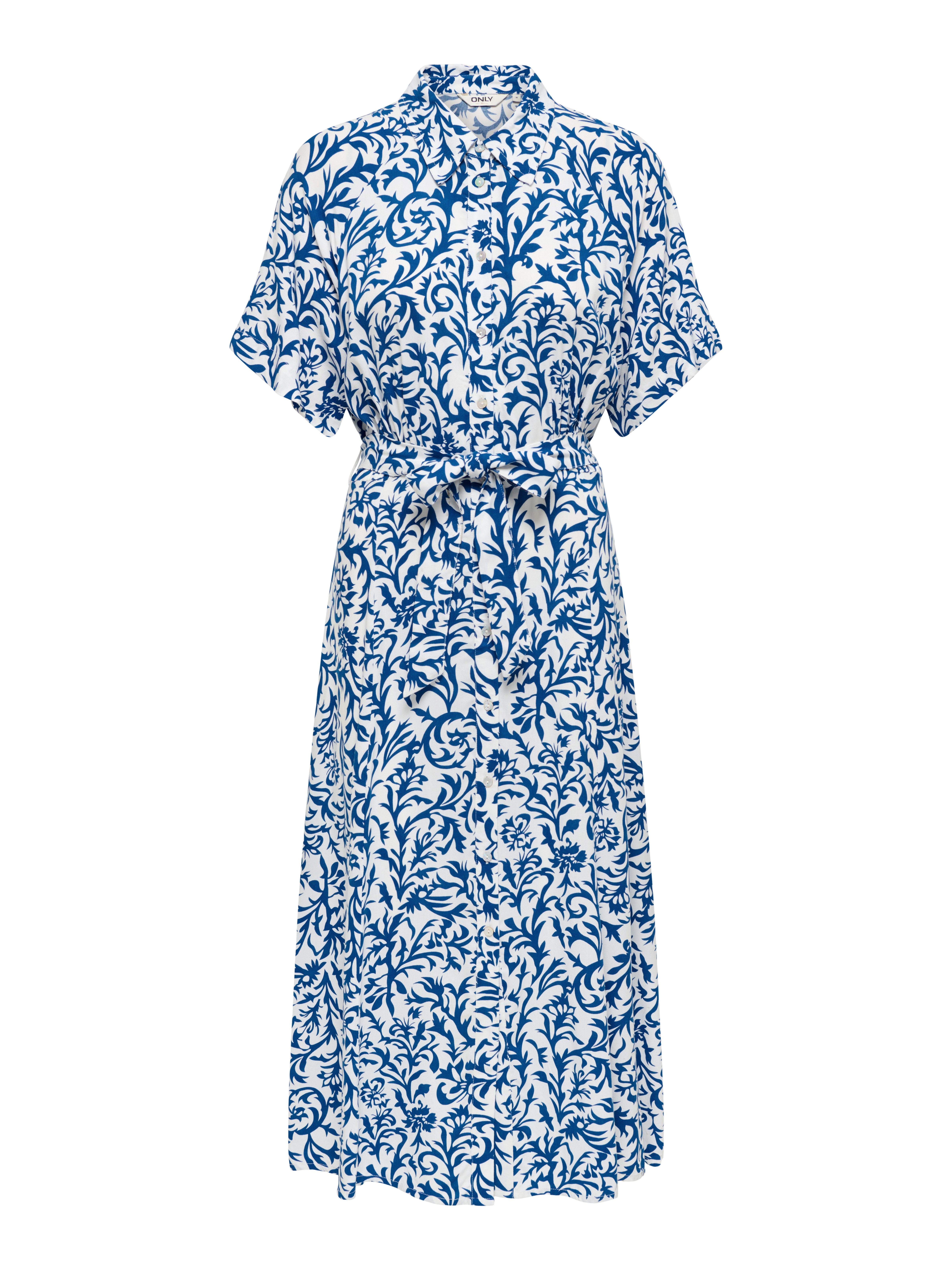 ONLY Druckkleid ONLSAFA S/S LONG BELT DRESS WVN EX Viskose, regular fit
