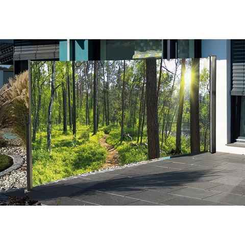 HTI-Living Seitenmarkise Seitenmarkise mit Fotodruck Wald