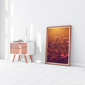 Sinus Art Poster Naturfotografie 60x90cm Poster Romantischer Blütenzweig bei Sonnenuntergang