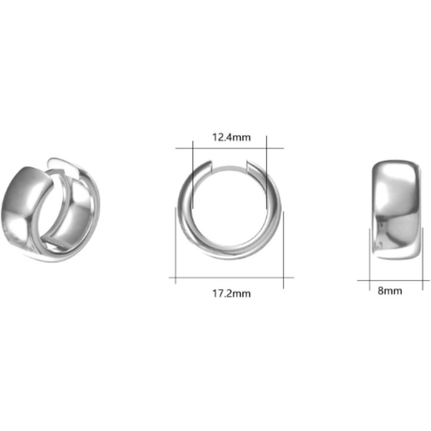 LuxusKollektion Schmuckset 925 Silber Creolen Ohrringe Hypoallergen Double Hoop 12mm
