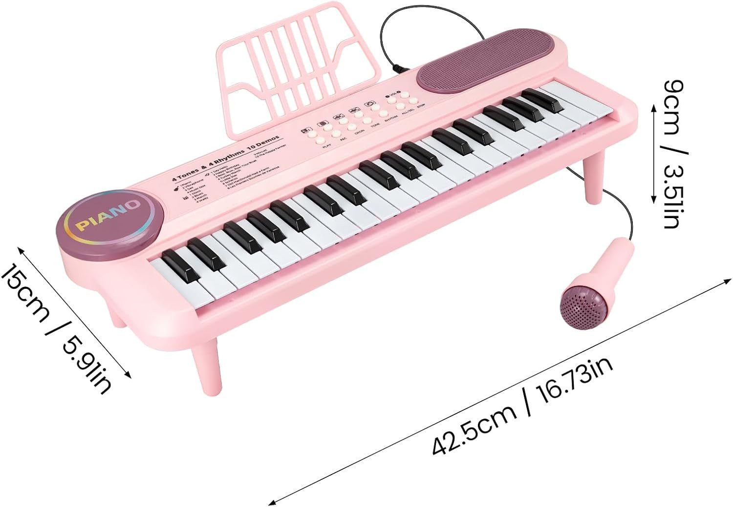 Youyijia Spielzeug-Musikinstrument Trintion 37-Tasten Kinder Keyboard Elektronisches Klavier für Kinder