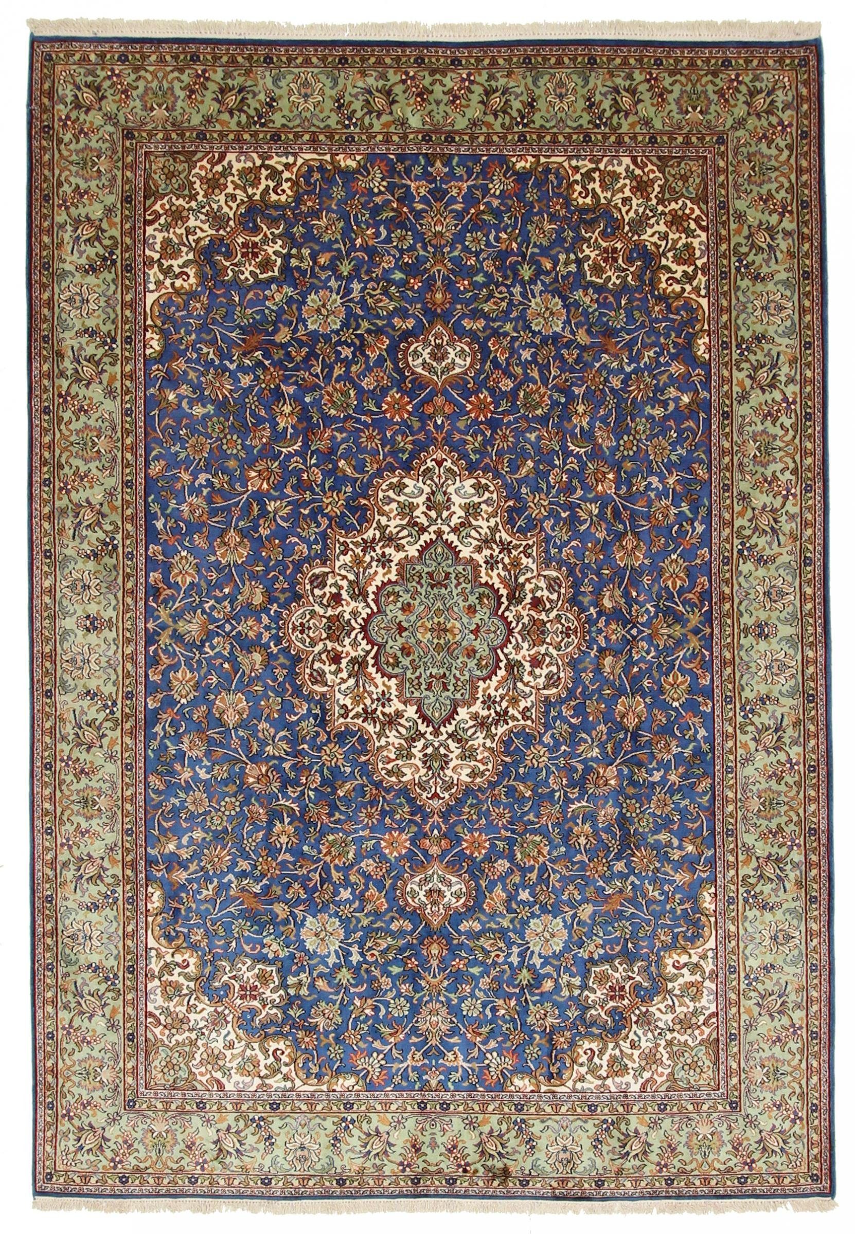 Orientteppich Orientteppich Kaschmir Reine Seide 248x173 Handgewebter  Teppich, Nain Trading, Läufer, Höhe: 4 mm
