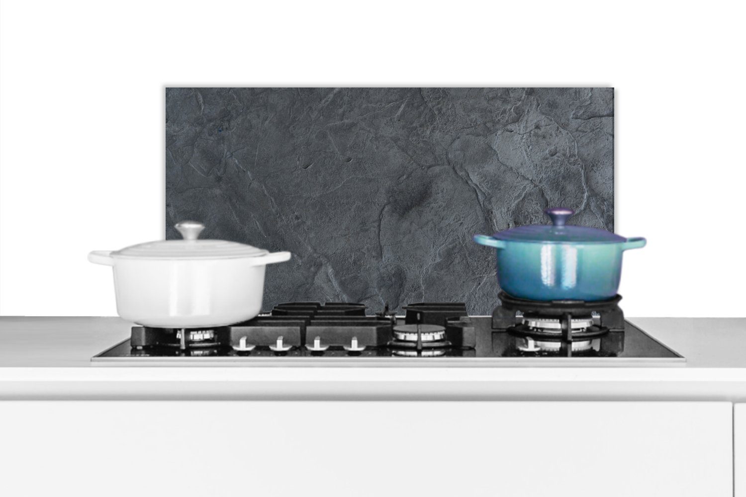 MuchoWow Küchenrückwand Grau - Beton - Schiefer - Strukturiert - Retro, (1-tlg), 60x30 cm, Wandschutz, gegen Fett und Schmutzflecken für Küchen