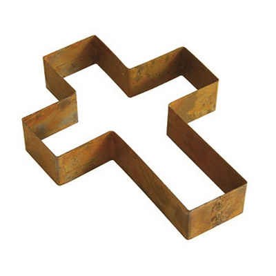 Bellissa Rasenkante Bellissa® Corten Kreuz 33 x 25 cm Pflanzkreuz Grabschmuck Umrandung Ed