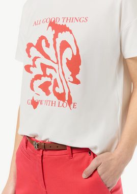 Comma Kurzarmshirt Printshirt aus Baumwollmix im Boxy Cut Artwork