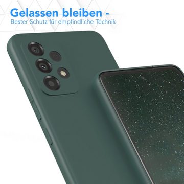 EAZY CASE Handyhülle TPU Hülle für Samsung Galaxy A53 5G 6,5 Zoll, Silikon Schutzhülle mit Kameraschutz kratzfest bumper Grün / Nachtgrün