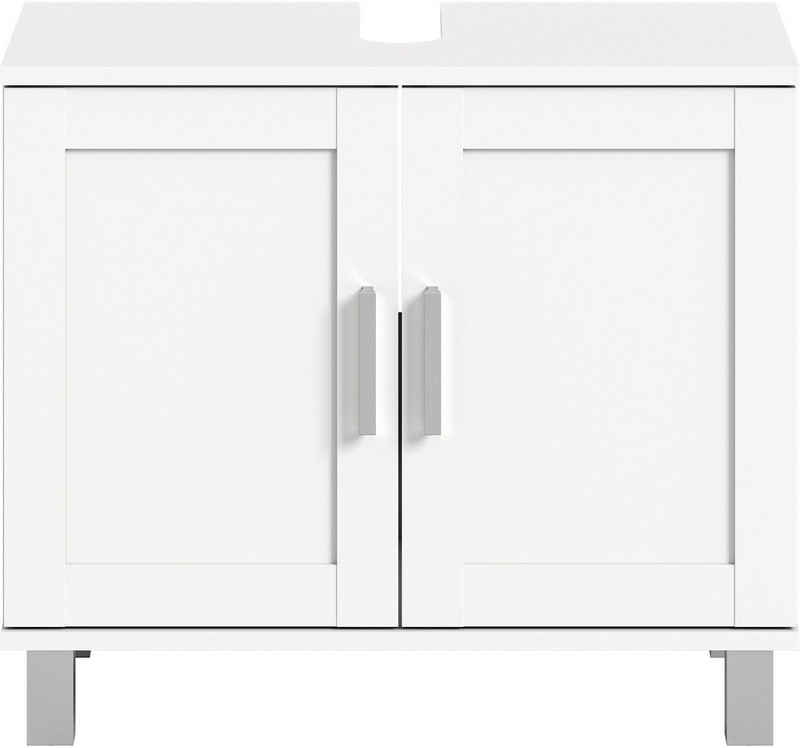 welltime Waschbeckenunterschrank Atri (1-St) Bad Möbel, 2 Türen, inkl. Siphonausschnitt, Breite 65 cm