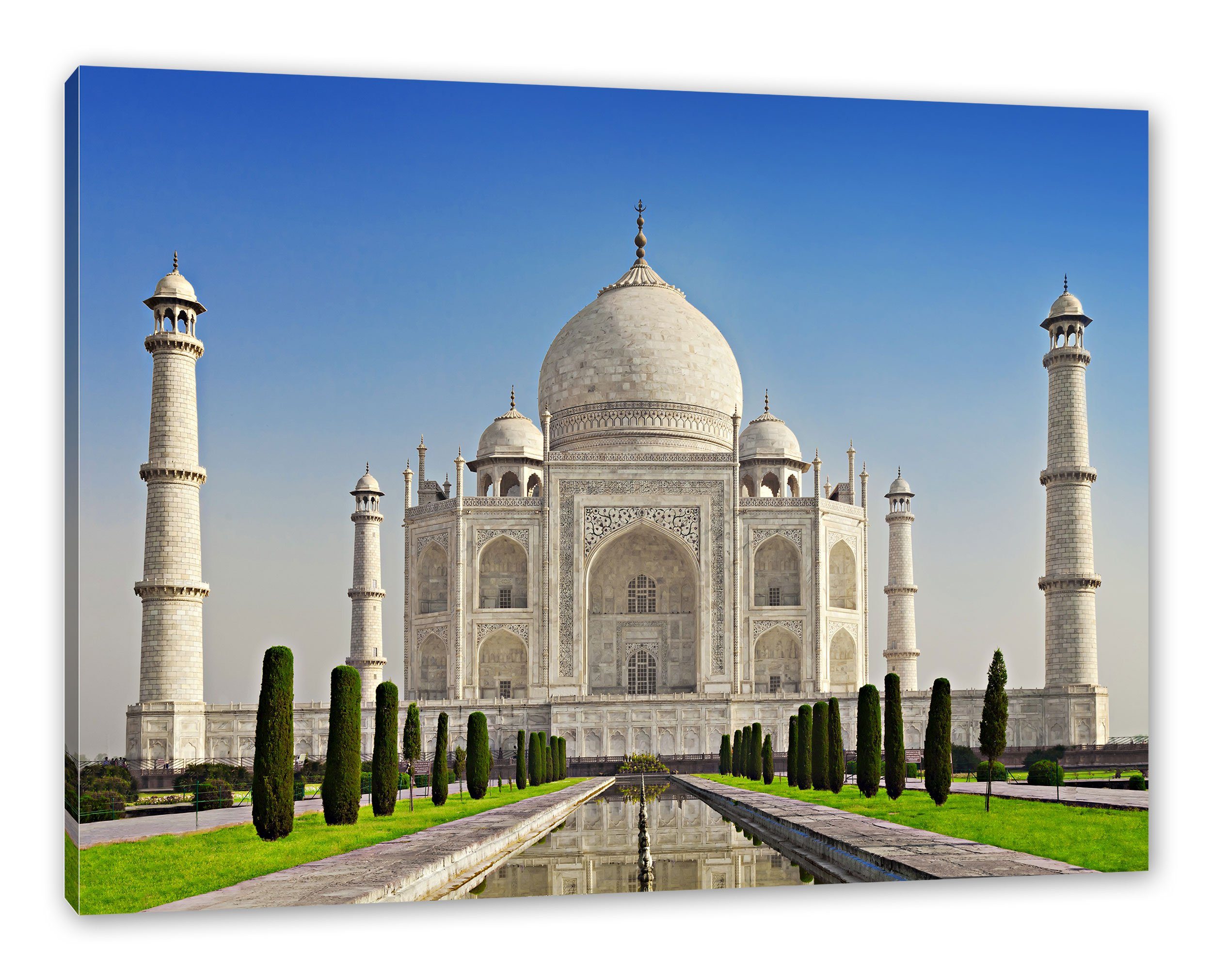 Pixxprint Taj Zackenaufhänger inkl. St), (1 Leinwandbild Leinwandbild fertig Taj bespannt, Mahal Mahal, Gewaltiger Gewaltiger