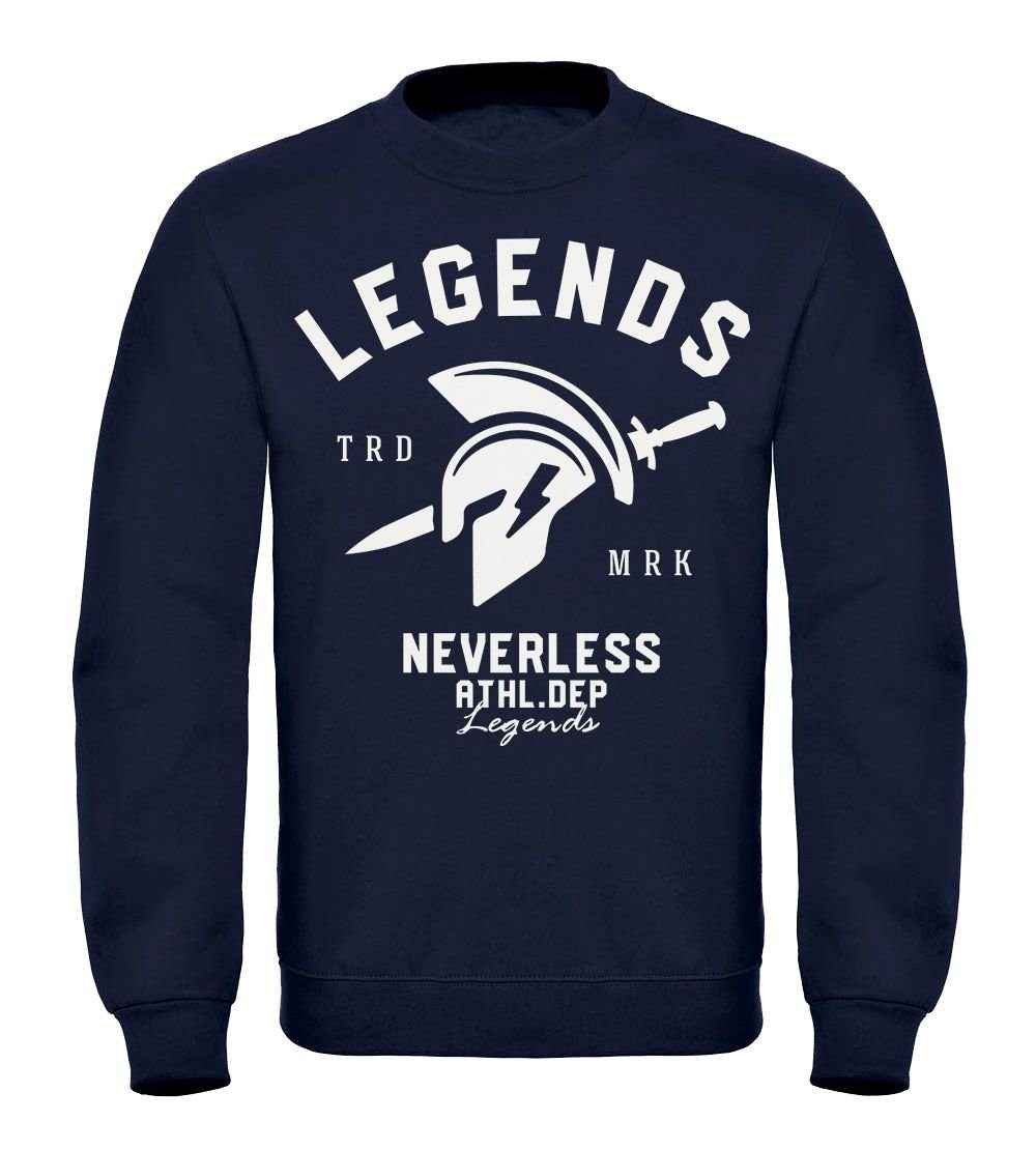 Neverless Sweatshirt Cooles Herren T-Shirt navy Gladiator Neverless® Sparta Sport Athletics Gym Fitness Legends