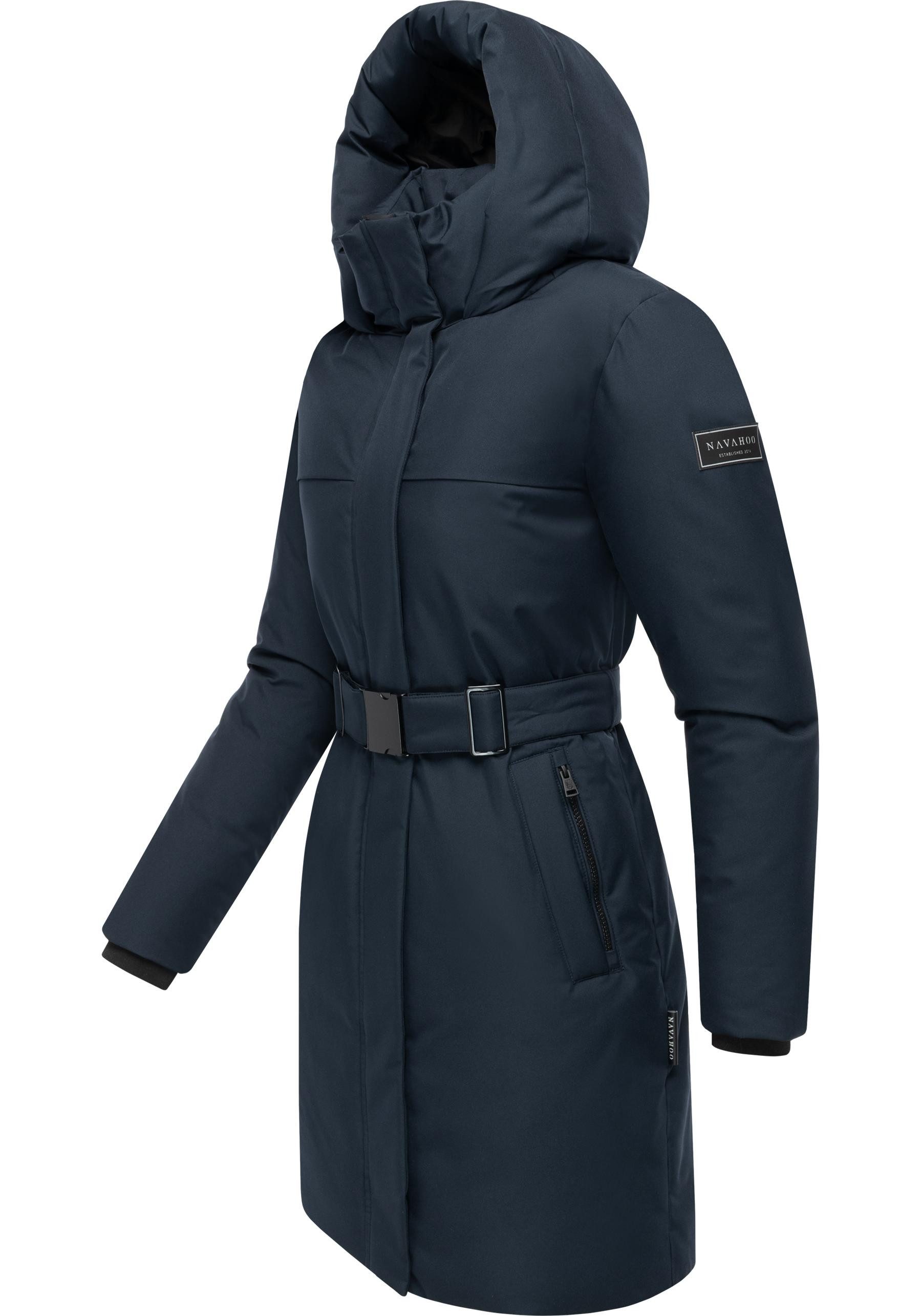Navahoo Wintermantel Gipfelspass XIV Warmer Winterparka mit Taillengürtel