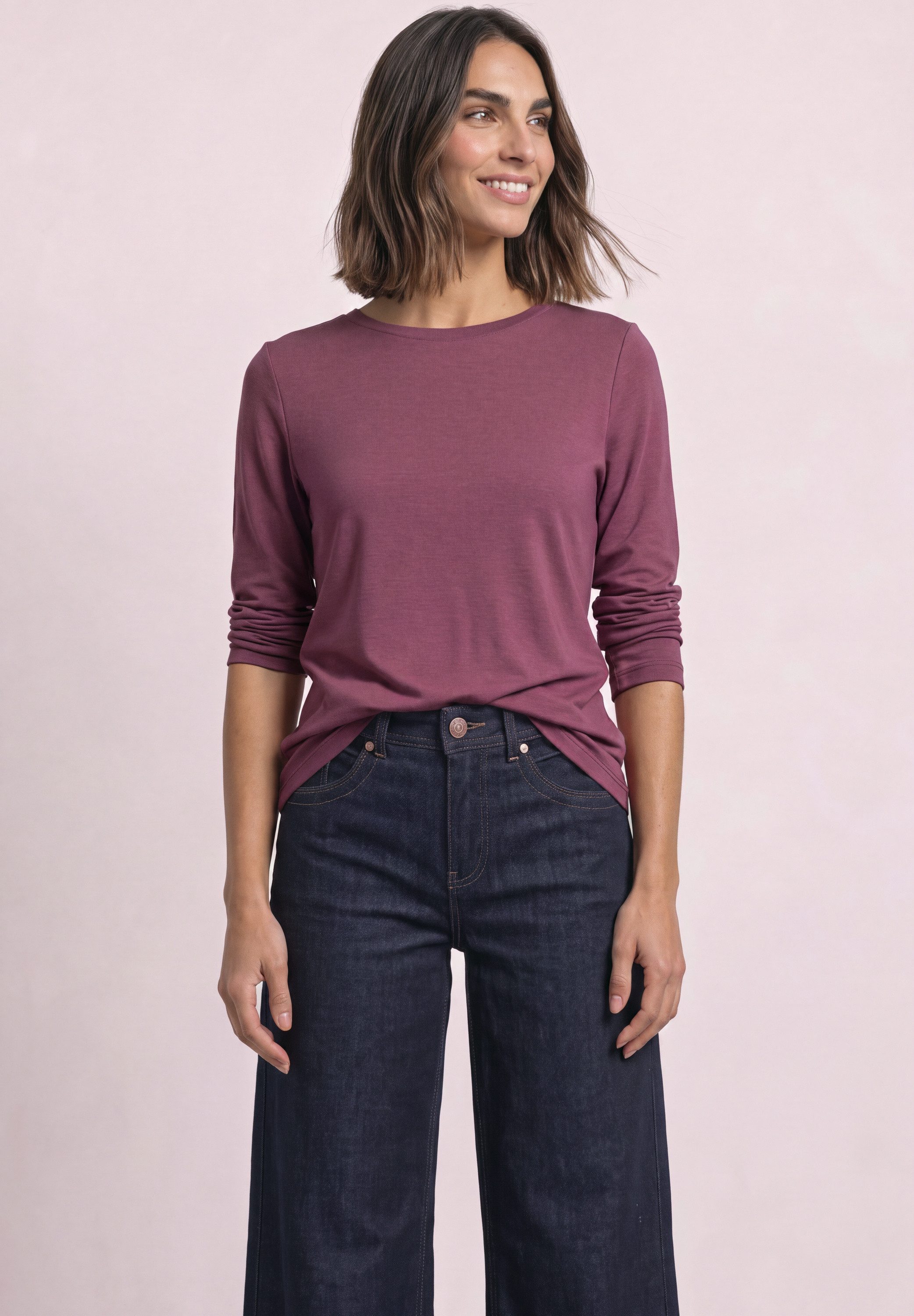 STREET ONE Langarmshirt mit U-Boot-Ausschnitt