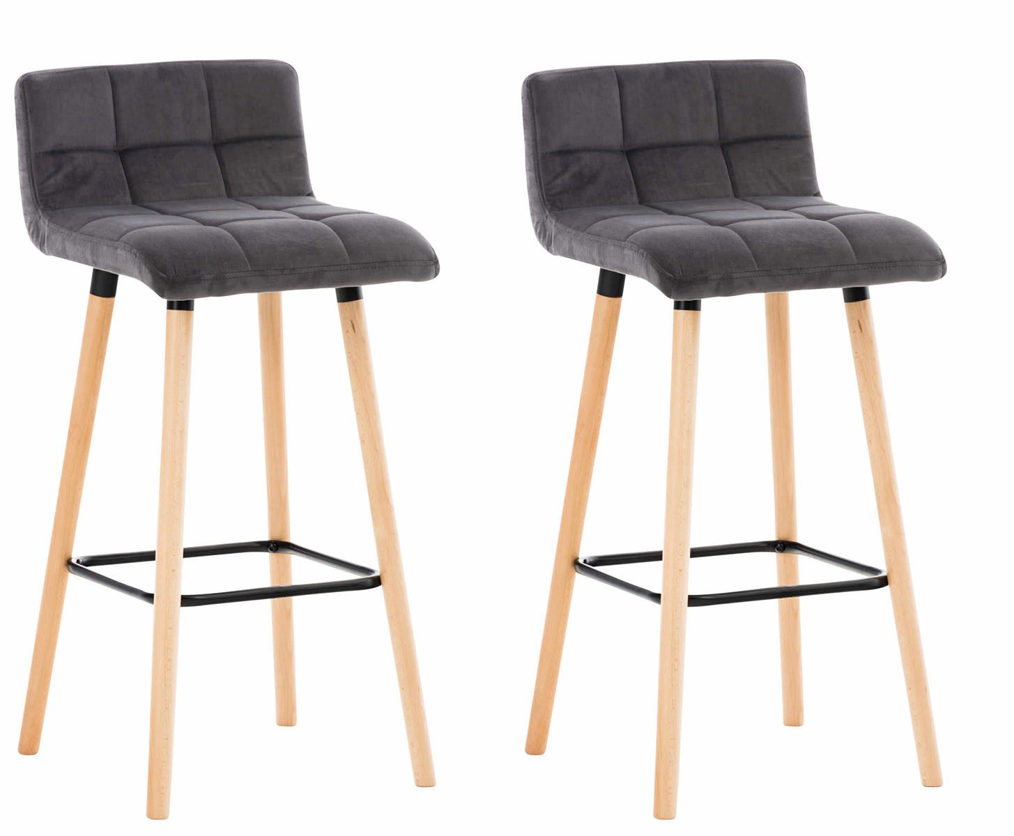 CLP Barhocker 2er Set Barhocker Lincoln Samt