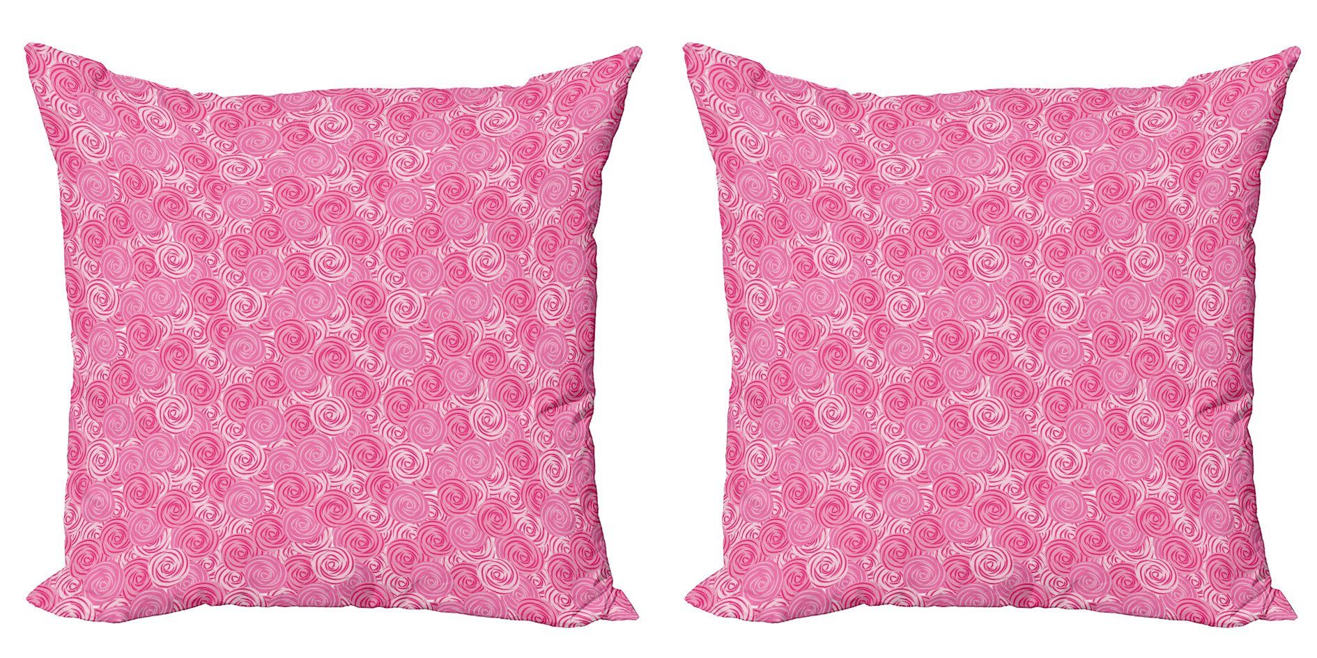 Stück), Doppelseitiger Abakuhaus Runde Rose Kissenbezüge Blumen (2 Abstrakt Digitaldruck, Accent Modern
