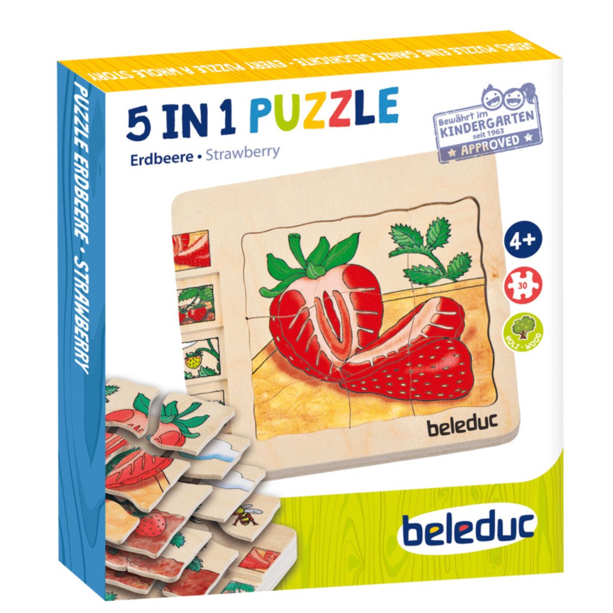 beleduc Puzzle Lagen-Puzzle "Erdbeere", Puzzleteile