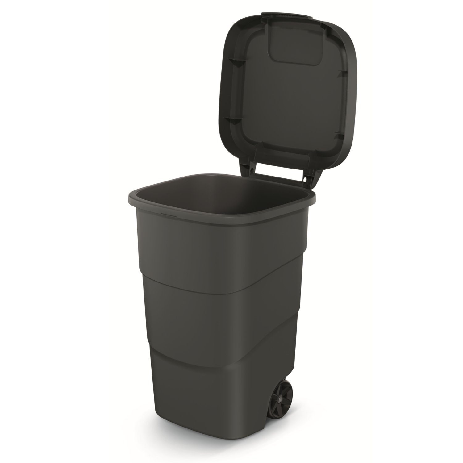 Prosperplast Mülleimer Wheeler, 95L Müllbehälter mit Rädern Schwarz