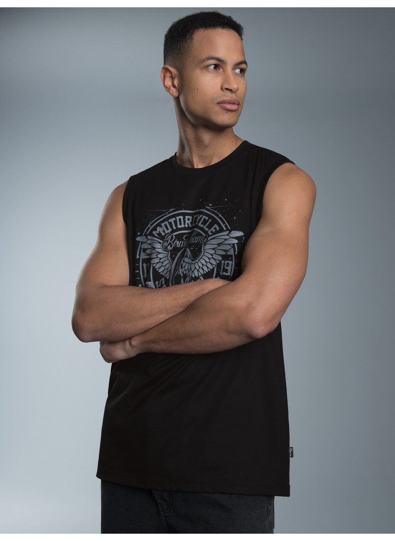 Trigema Trägertop TRIGEMA Tanktop mit großem Motorrad-Print (1-tlg)